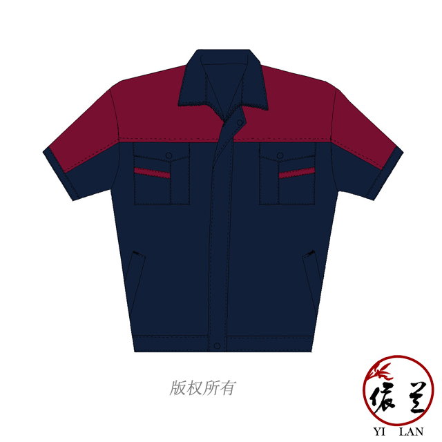 建筑工人短袖工作服定做